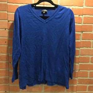 The Limited Cobalt Blue V-Neck Sweater Size Large Petite
